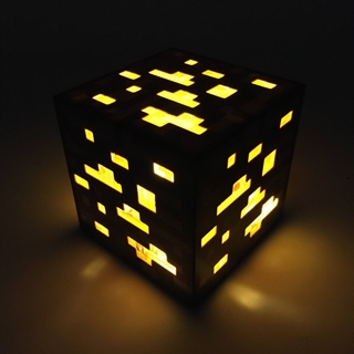Minecraft Stone ore lampe - Gult lys